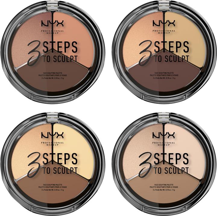 Actual product image NYX Professional Make-Up 3 Steps to Sculpt - Face Sculpting Palette Fair (1 Fair)