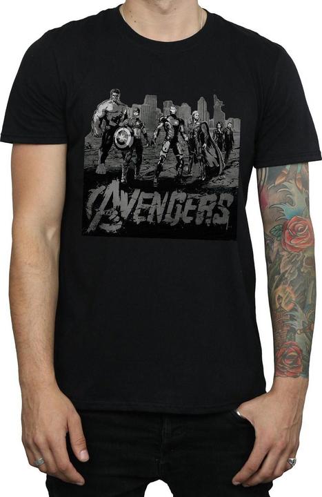 Actual product image Mens Avengers Mono Team Art T-Shirt (XL)