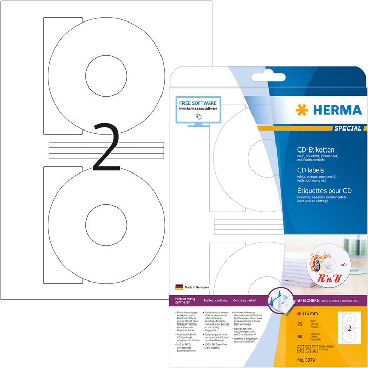 Produktbild HERMA CD Etiketten A4