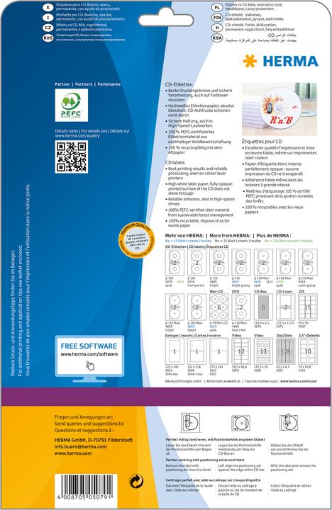 Produktbild HERMA CD Etiketten A4
