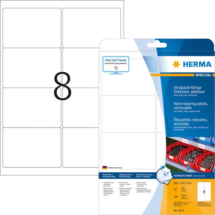 Immagine prodotto HERMA Etichette resistenti alle intemperie A4 rimovibili
