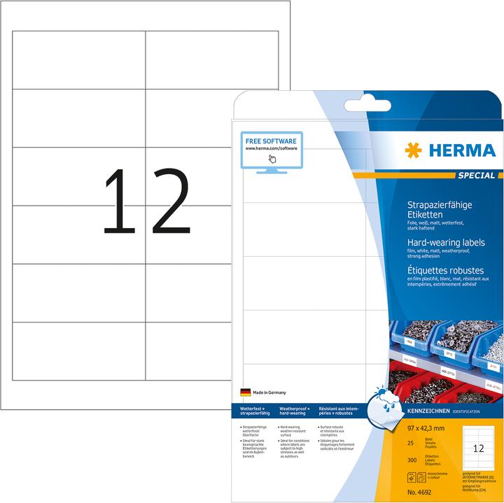 Image du produit HERMA Étiquettes résistantes aux intempéries A4