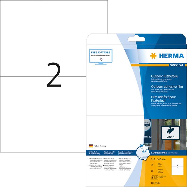 Actual product image HERMA Weatherproof shipping labels A4