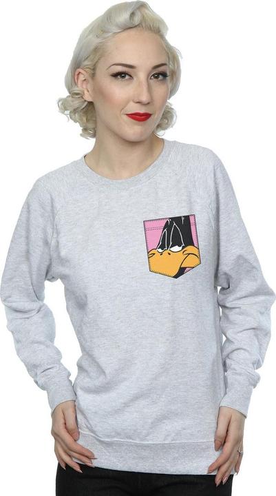Produktbild Looney Tunes Daffy Duck Face Faux Pocket Sweatshirt (M)