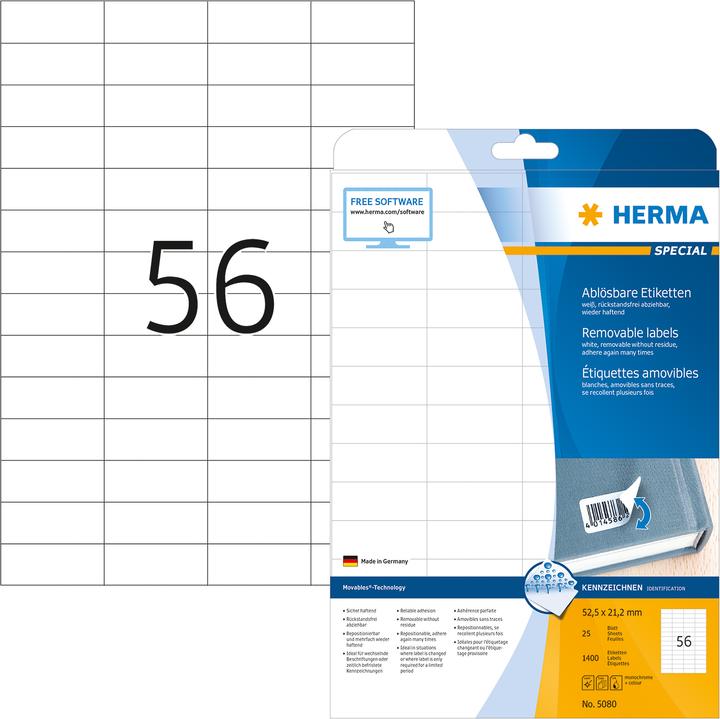 Image du produit HERMA Étiquettes détachables A4