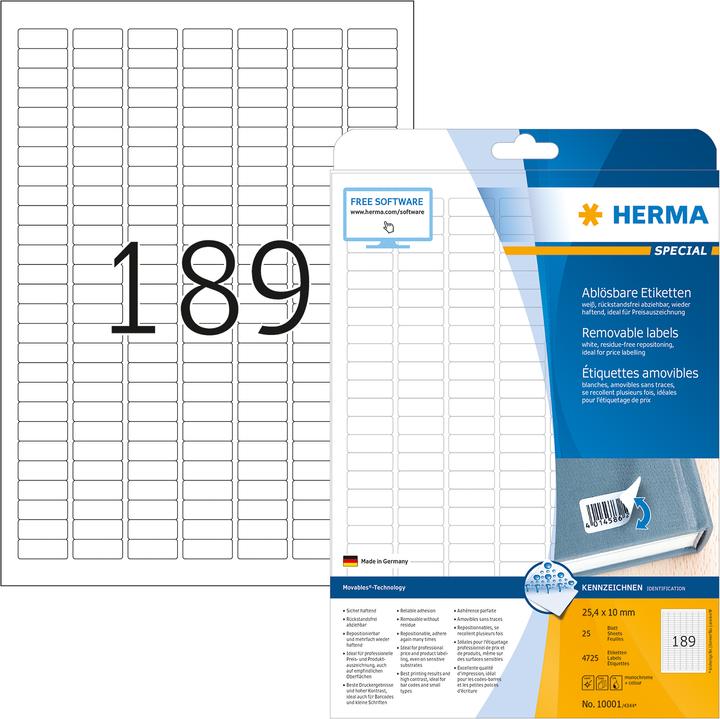 Produktbild HERMA Ablösbare Etiketten A4