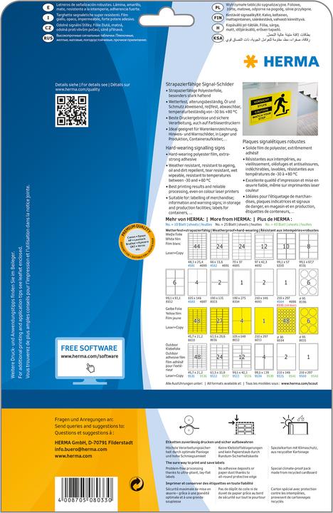 Actual product image HERMA Weatherproof labels A4