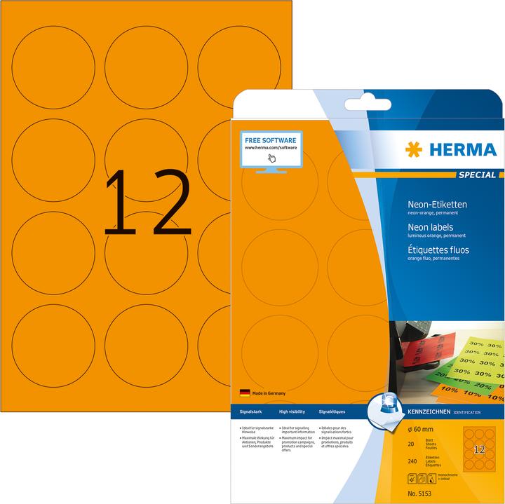 Immagine prodotto HERMA Etichette neon A4