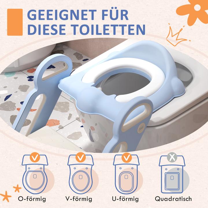 Immagine prodotto Swisshandel24 Sedile da toilette per bambini, istruttore da toilette con gradini, maniglia, attacco da toilette