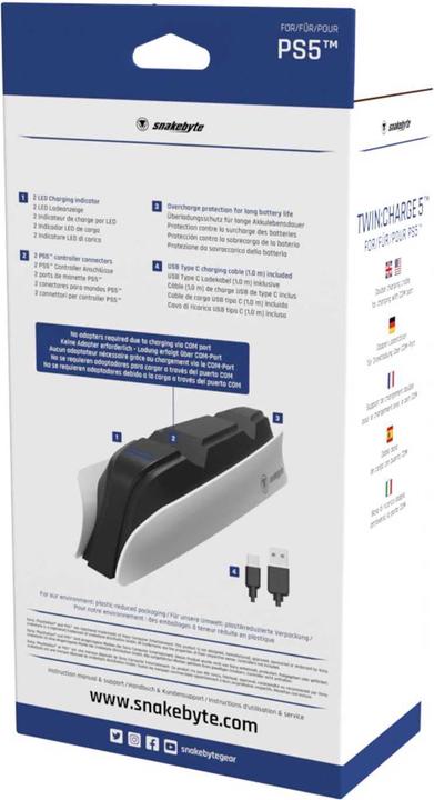 Actual product image Snakebyte Twin Charge 5 (Playstation Classic)