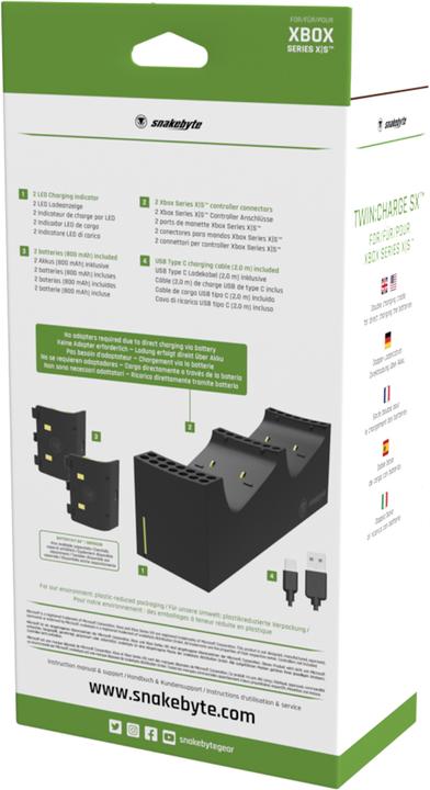 Immagine prodotto Snakebyte Doppia carica SX (Xbox Series X, Xbox One X, Xbox One S, Xbox Serie S)