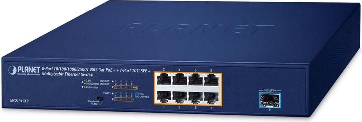 Image du produit Planet MGS910XP Commutateur 8p 100/1G/2.5G PoE & 1 SFP 10G (8 Ports)