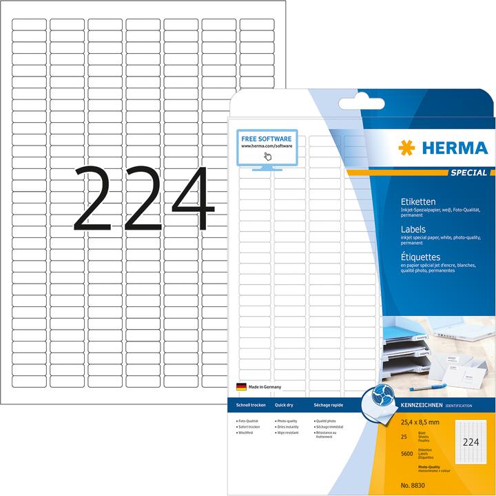 Actual product image HERMA Inkjet labels A4