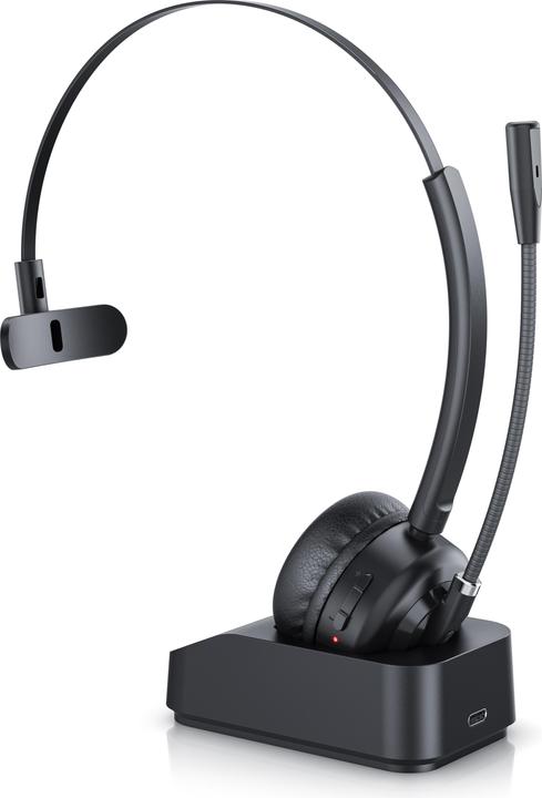 Image du produit CSL Casque sans fil, casque Bluetooth, microphone, station de charge, annulation du bruit, multipoint (Sans fil, USB-A)
