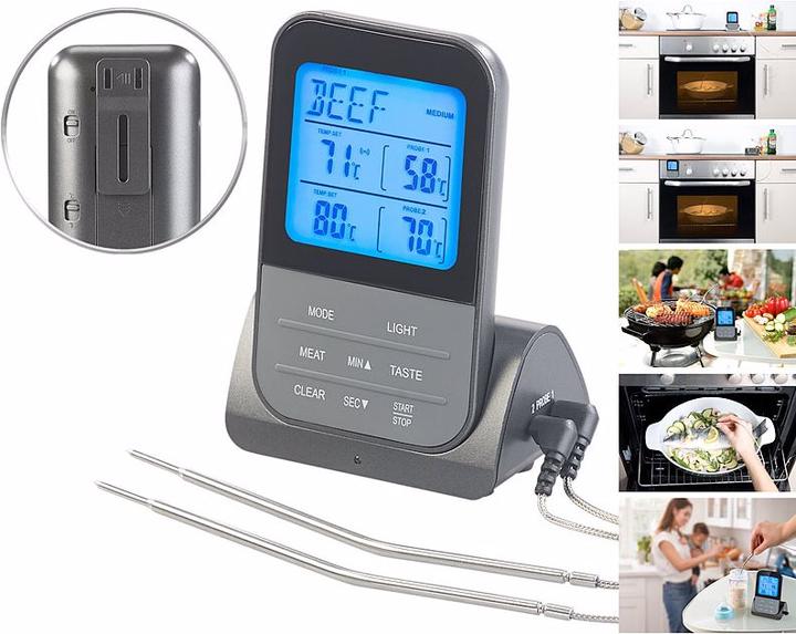 Actual product image Rosenstein & Söhne Radio roast & oven thermometer with 2 probes
