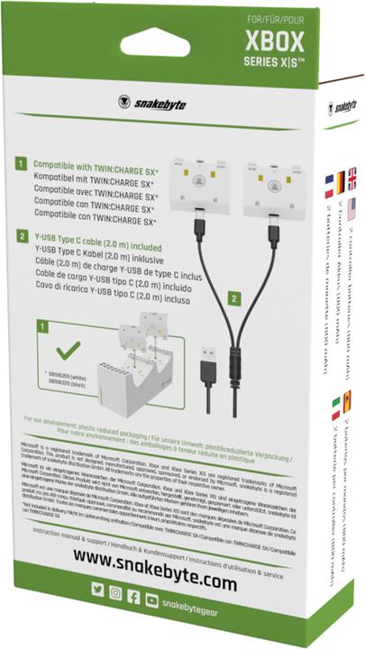 Actual product image Snakebyte Battery Kit SX (Xbox Series X, Xbox One X, Xbox One S, Xbox Series S)