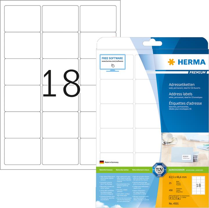 Actual product image Herma Universal labels A4