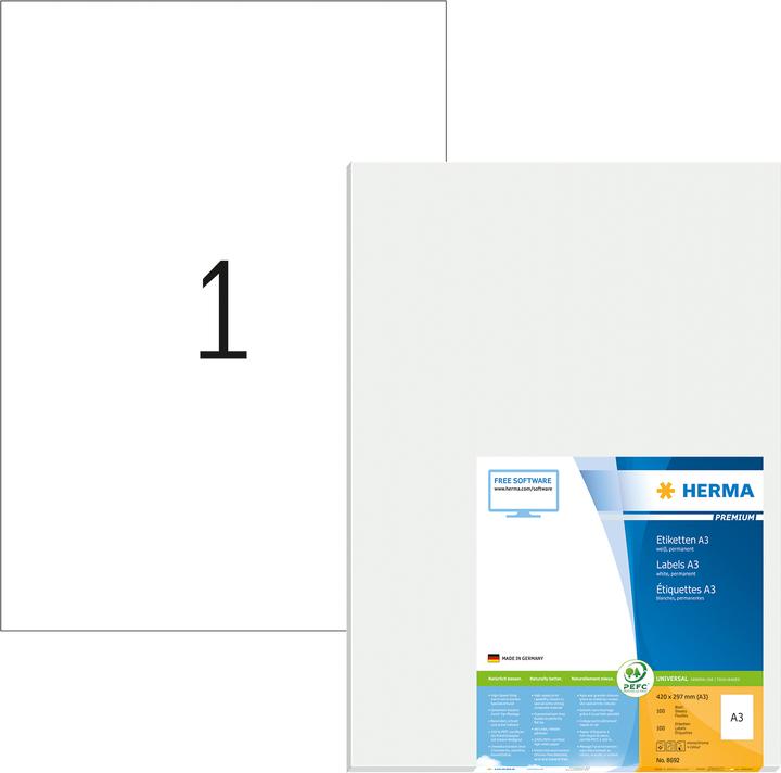 Produktbild HERMA Universal Etiketten A3