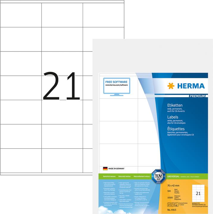 Actual product image HERMA Universal labels A4