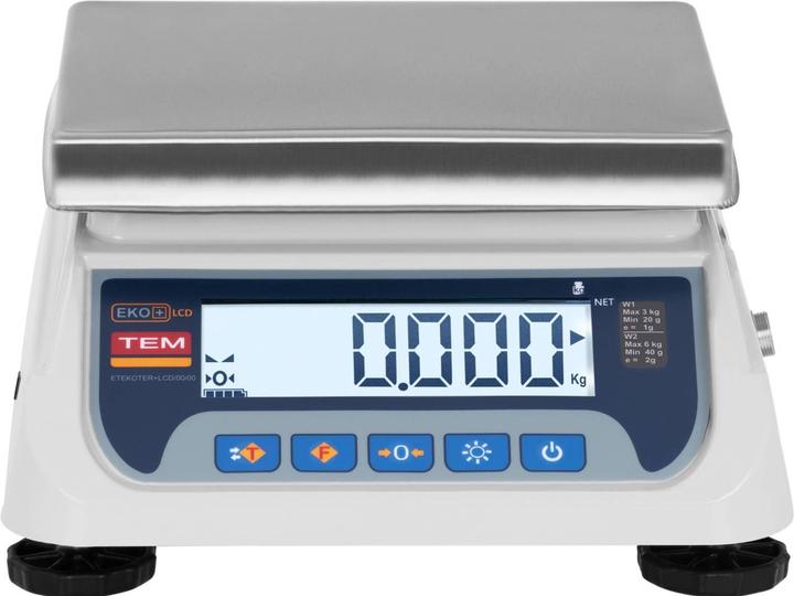 Produktbild TEM Tischwaage geeicht LCD Digitalwaage Kontrollwaage Ladenwaage Marktwaage 6 kg/2 g