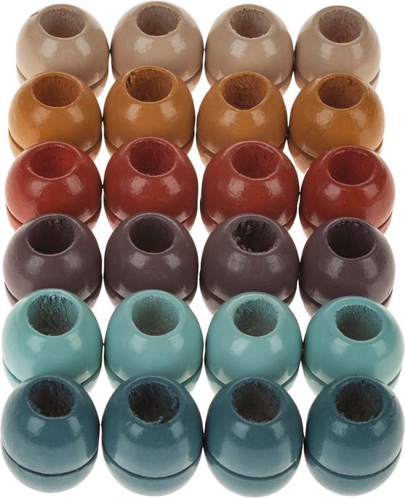 Actual product image Rico Design Wooden beads macramé earth colors, 24 pieces