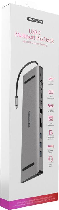 Actual product image Sitecom CN 389 Multiport Pro Dock (USB-C, 10 Ports)