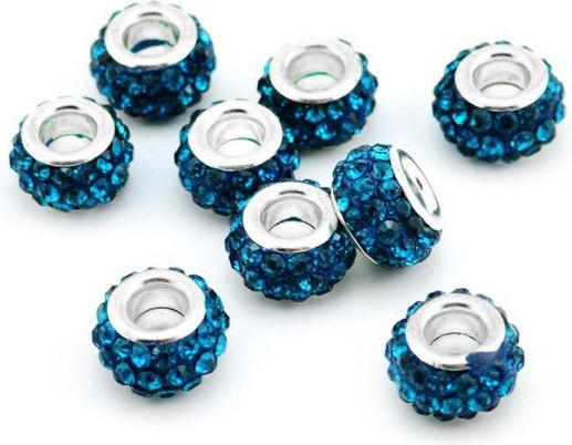 Image du produit Hermex Perle strass argentée 925 - Turquoise argentée (Argent 925, alliage métallique robuste)