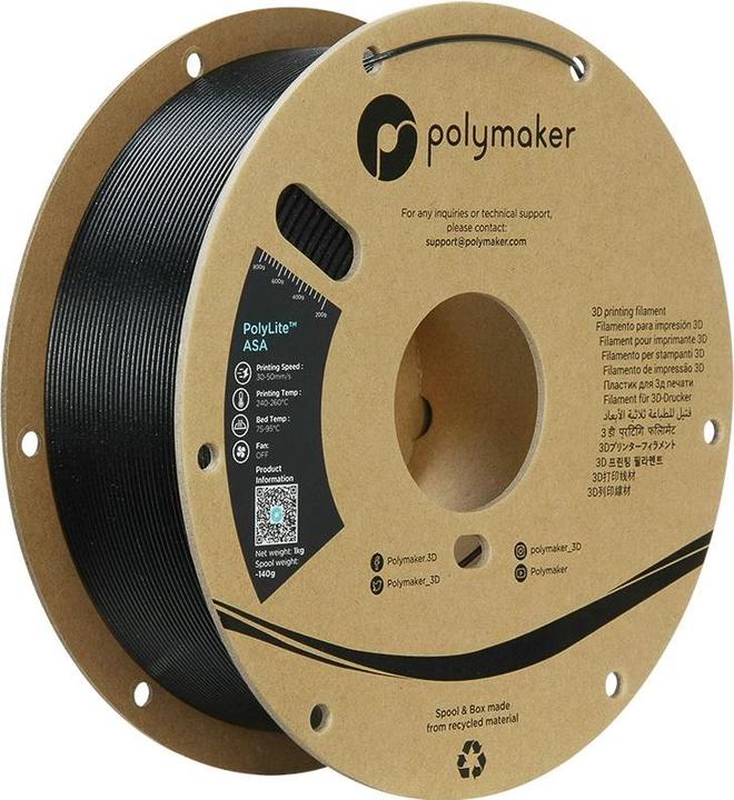 Image du produit Polymaker ASA 1,75mm GALAXY BLACK 1kg (ASA, 1.75 mm, Noir)