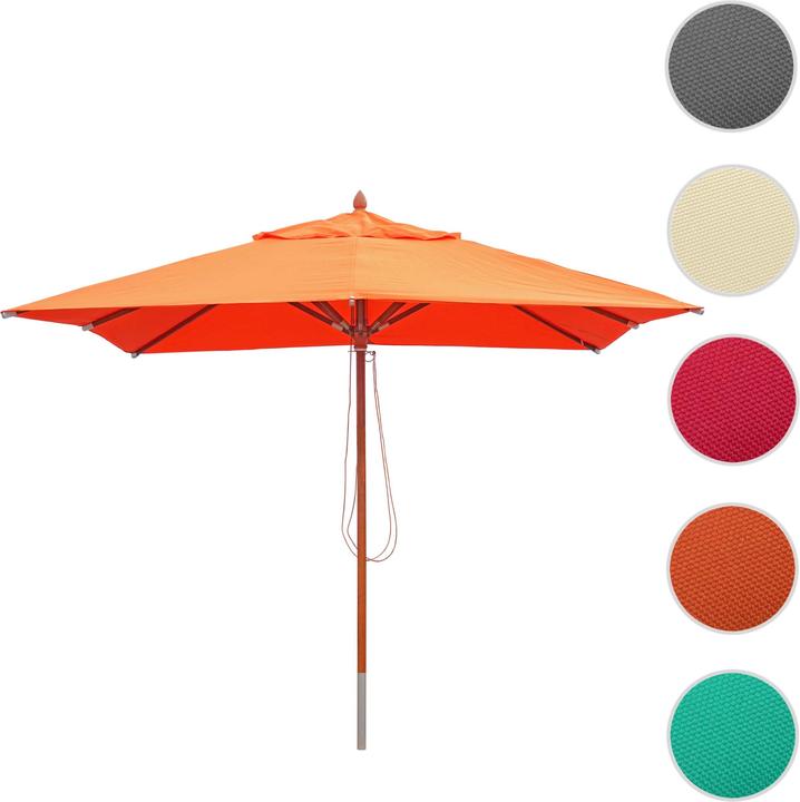 Image du produit Swisshandel24 Gastronomie Parasol en bois, Parasol de jardin, Polyester/bois 14kg, carré 3x3m corde antichoc - t (3 m)