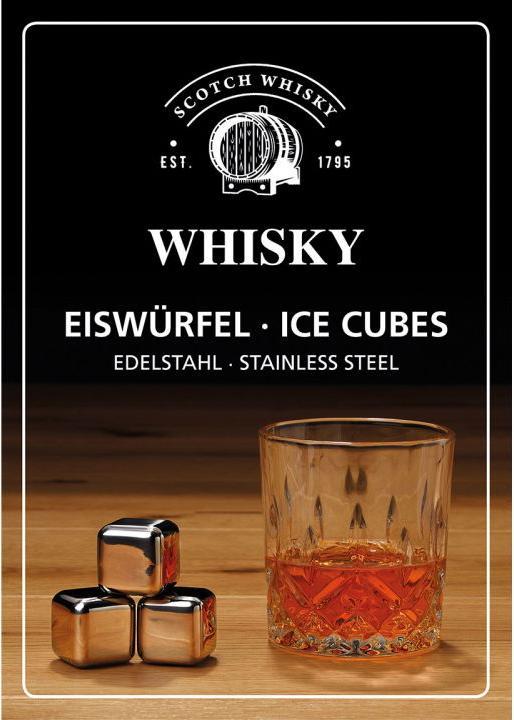 Produktbild G. Wurm Whisky Eiswürfel Set aus Edelstahl, 2,7 cm, 8 Würf (Whisky Steine)