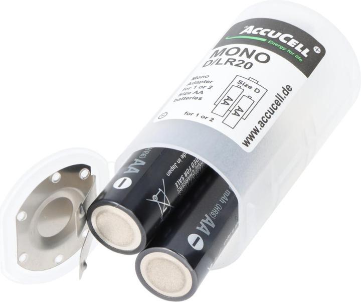 Immagine prodotto Panasonic Mono 5000mAh composto da 1x AccuCell Adapter D e 2x eneloop pro AA (1 pz., D, 2500 mAh)