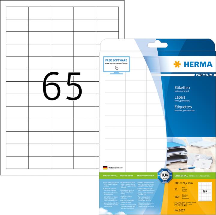 Produktbild HERMA Universal Etiketten A4