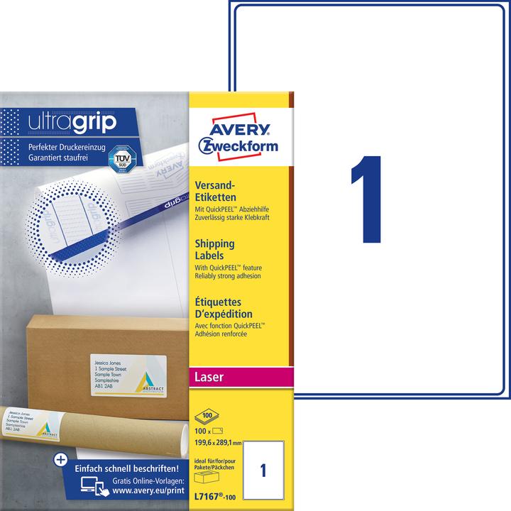 Actual product image Avery Shipping labels opaque