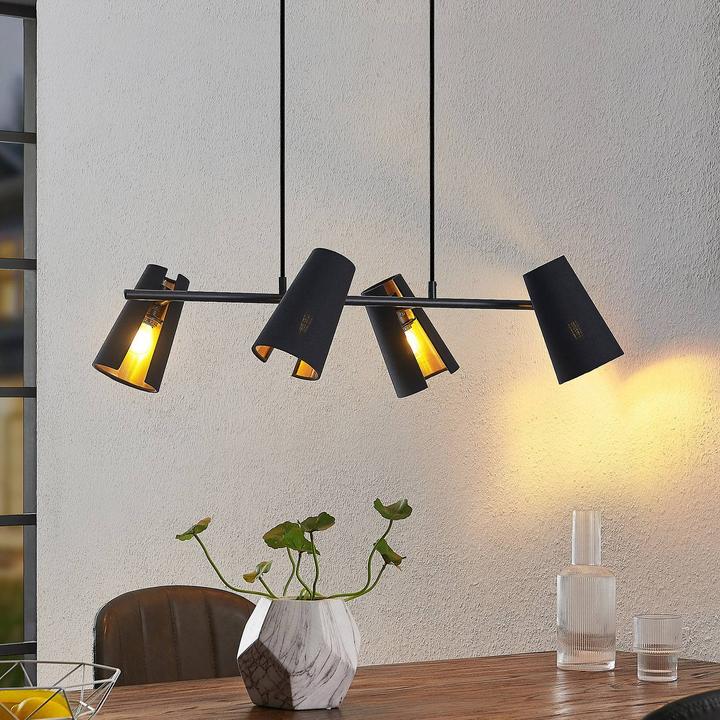 Actual product image Lindby Zylindro pendant light Black/Gold (E14)