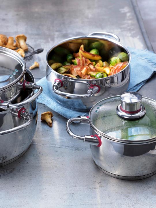 Produktbild WMF Topfset Induktion Kochtopfset 4tlg Glasdeckel QualityOne Edelstahl (16 cm, Pfannenset + Topfset, Edelstahl)