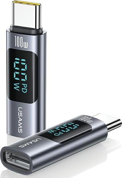 Produktbild Usams Adapter AU18 USB-C - USB-C Digital Display 100W stalowy/aluminium SJ682TC01 (US-SJ682) (USB Typ-C)