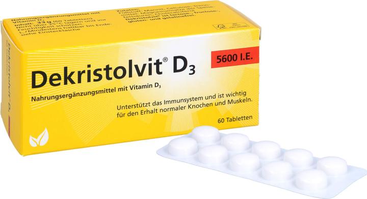 Immagine prodotto Dekristolvit D3 5600 compresse I.E., 60 compresse (60 Pezzo/i, Pillole, 60 g)