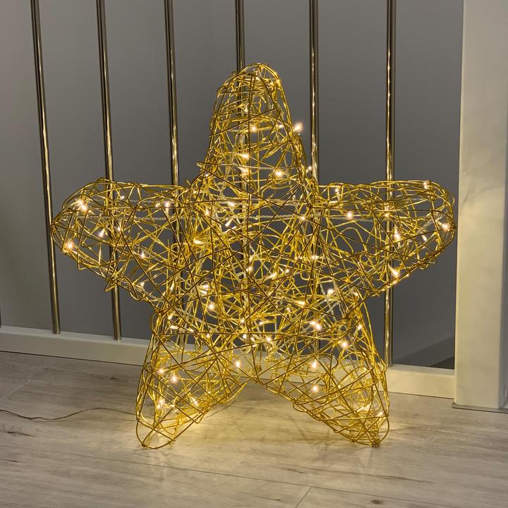 Image du produit Star Trading Étoile lumineuse d'extérieur LED 'Sven', faite à la main, or, Ø 63cm