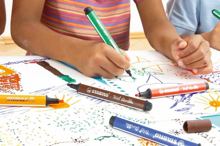 Actual product image STABILO Trio Scribbi Spring-loaded triangular felt-tip pen (Red, 1 x)