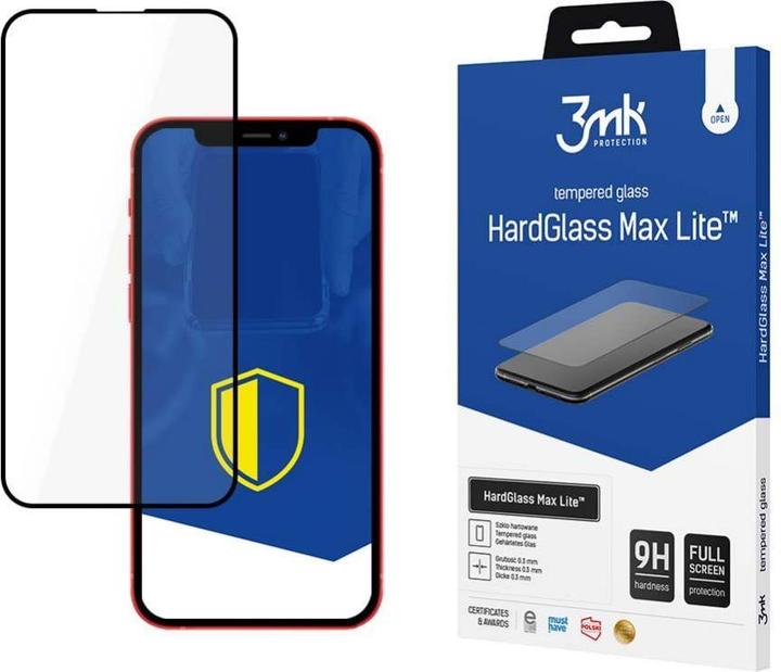 3MK HardGlass Max Lite for iPhone SE 2020 black frame (1 Piece, Apple iPhone 7)