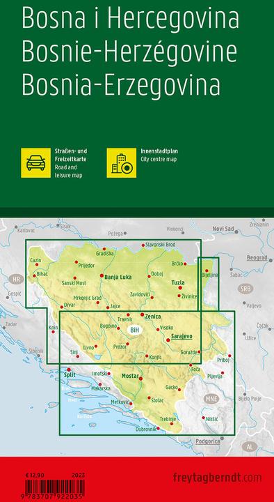 Immagine prodotto Bosnia-Erzegovina, Carta delle strade e del tempo libero 1:200.000, freytag & berndt