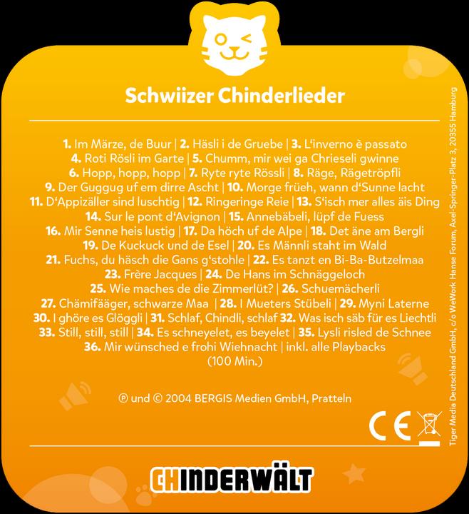 Produktbild Tigermedia Schwiizer Chinderlieder (Schweizerdeutsch)