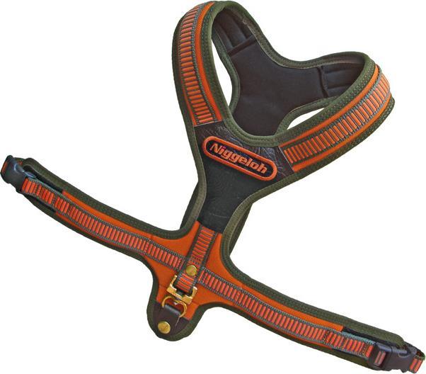 Actual product image Niggeloh Follow harness (2) orange-olive M (M, Dog, Dog sport)