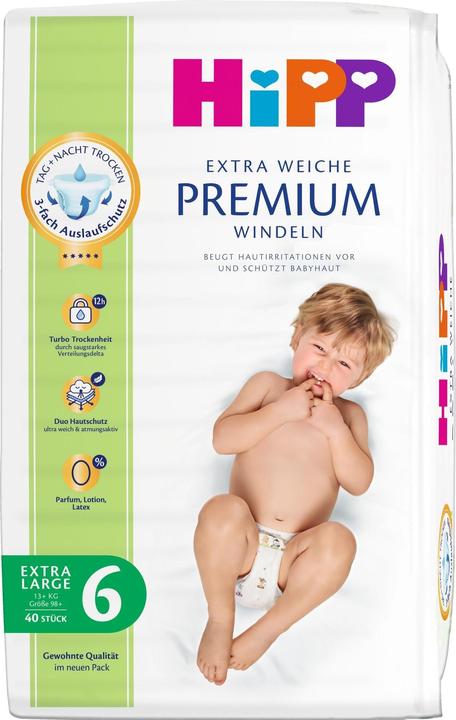 Image du produit Hipp Windeln Babysanft Premium Grösse 6, Packungsgrösse: 40 (Taille 6, 40 pièce(s))