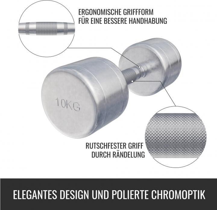 Actual product image Gorilla Sports Chrome dumbbells (2 x 10 kg)