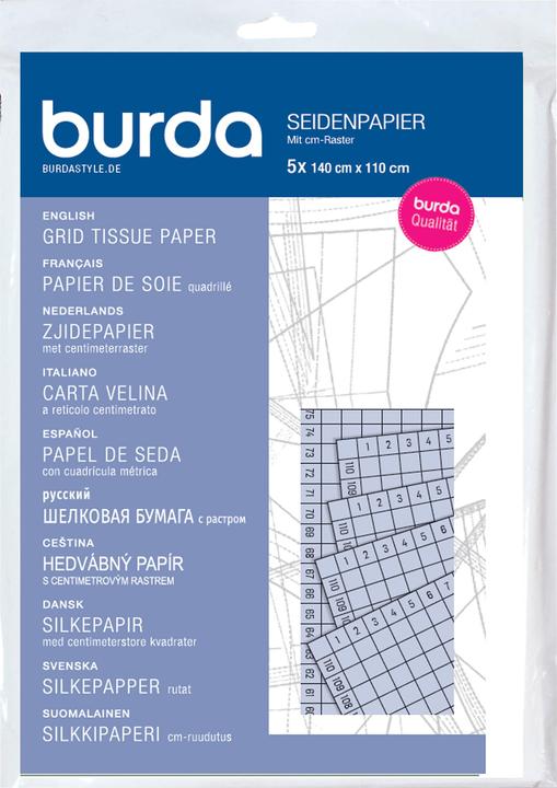 Produktbild Seidenpapier mit cm-Raster, 5x 140 x 110 cm (5 x)