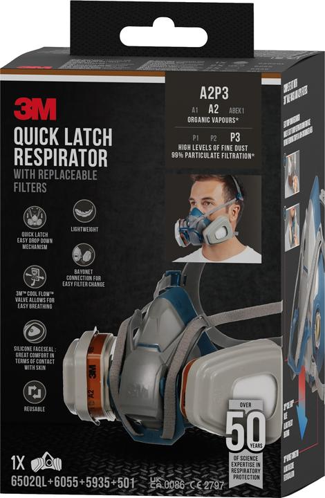 Produktbild 3M Maske für Farbspritzarbeiten (A2P3, A2, 1 x)