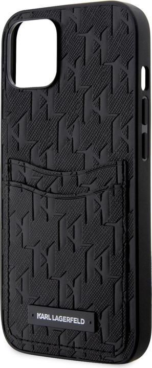 Produktbild Karl Lagerfeld Saffiano Monogram Card Slot Case für iPhone 12|12 Pro Schwarz (Apple iPhone 12)