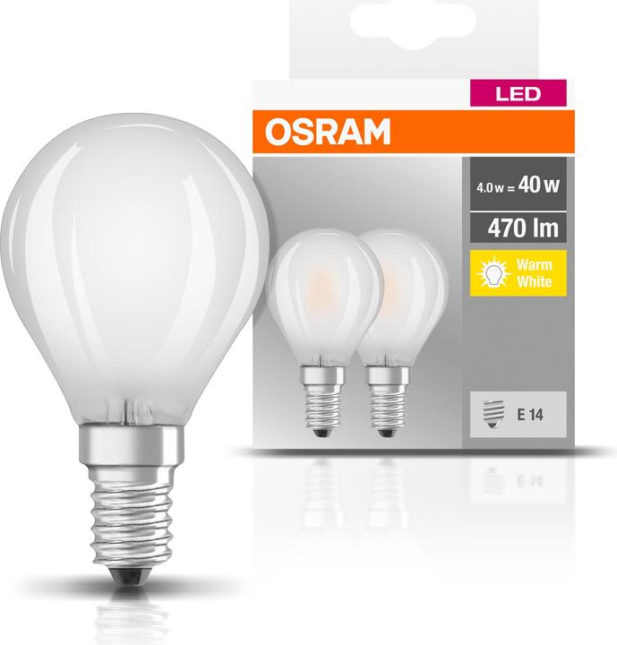 Actual product image Osram Base classic P (E14, 4 W, 470 lm, 2 x, E)