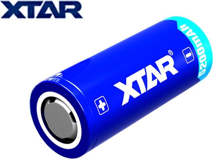 Actual product image Xtar Battery 26650 PCB protected, 26.5x68.2mm (1 pcs., 5200 mAh)